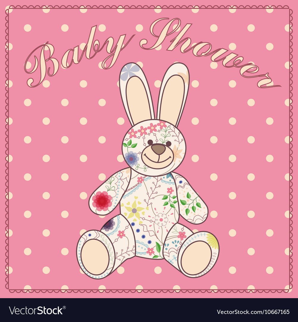 Baby shower with bunny toy