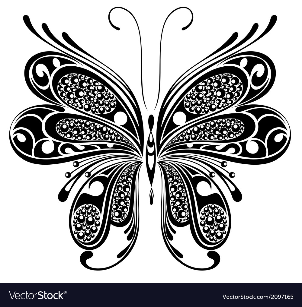 Black butterfly Royalty Free Vector Image - VectorStock