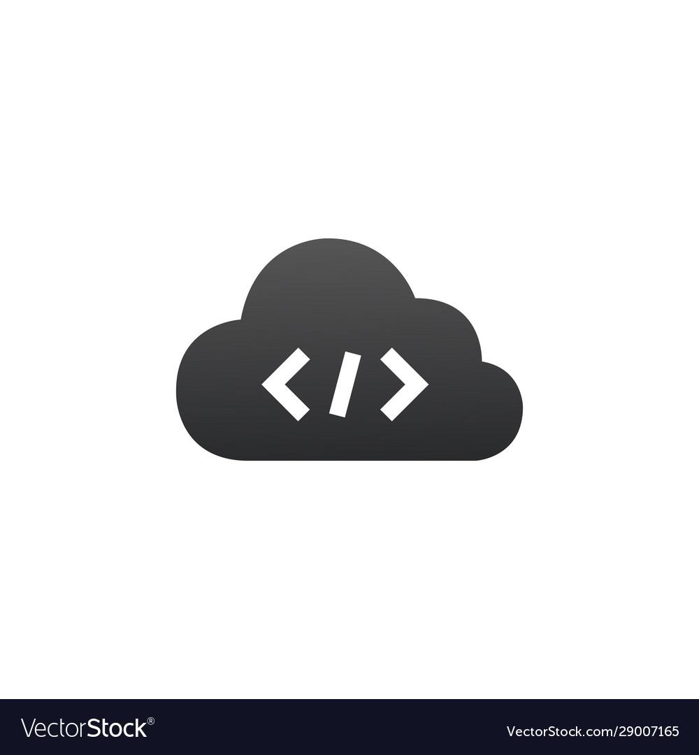 Cloud coding computing isolated on white