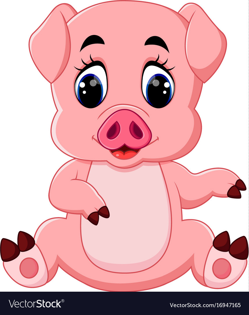 cute cartoon baby pig