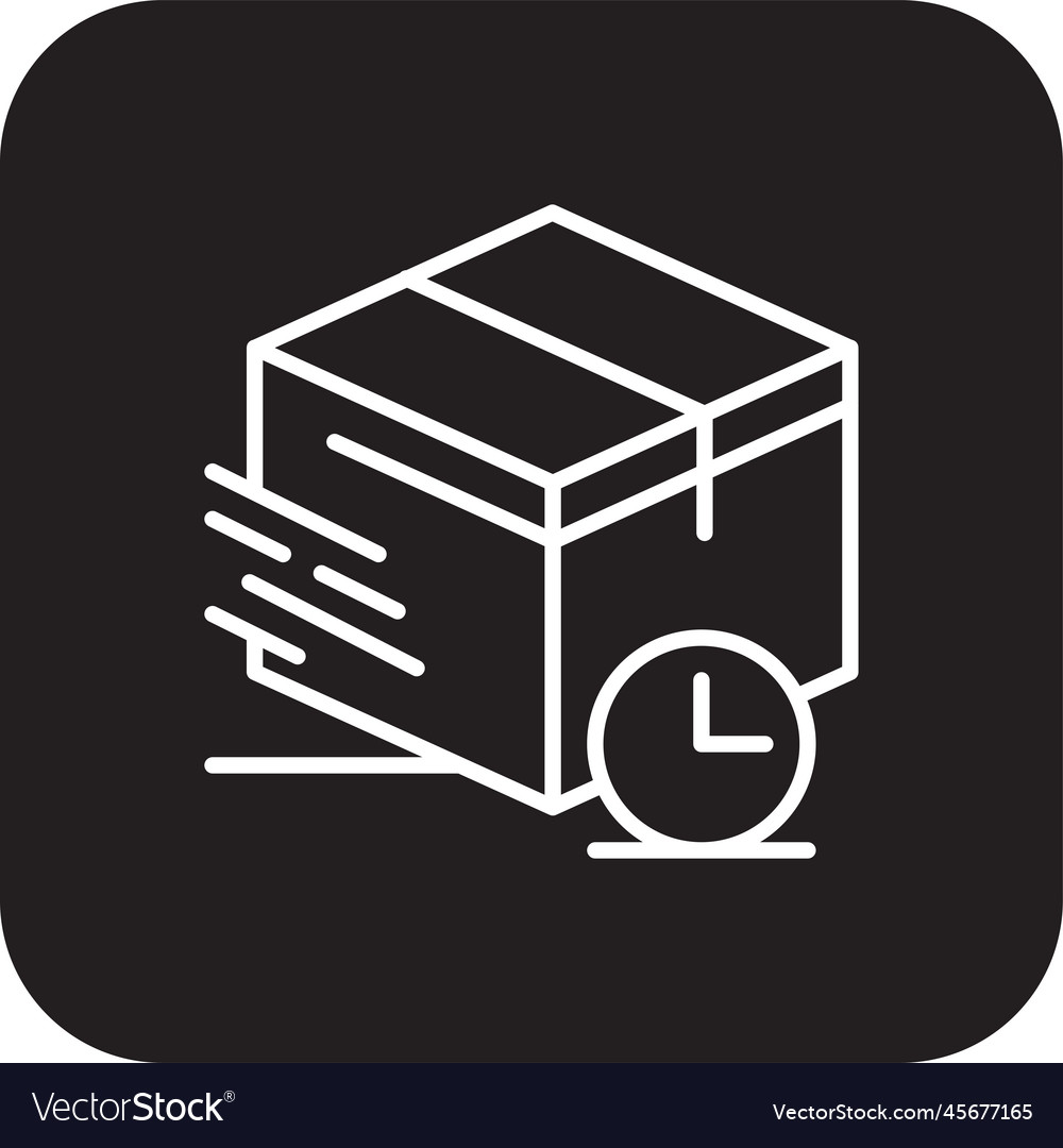 Fast delivery service icon with black filled line Vector Image