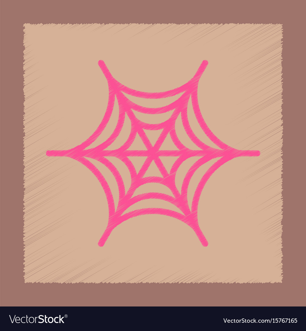 Flat shading style icon spider web