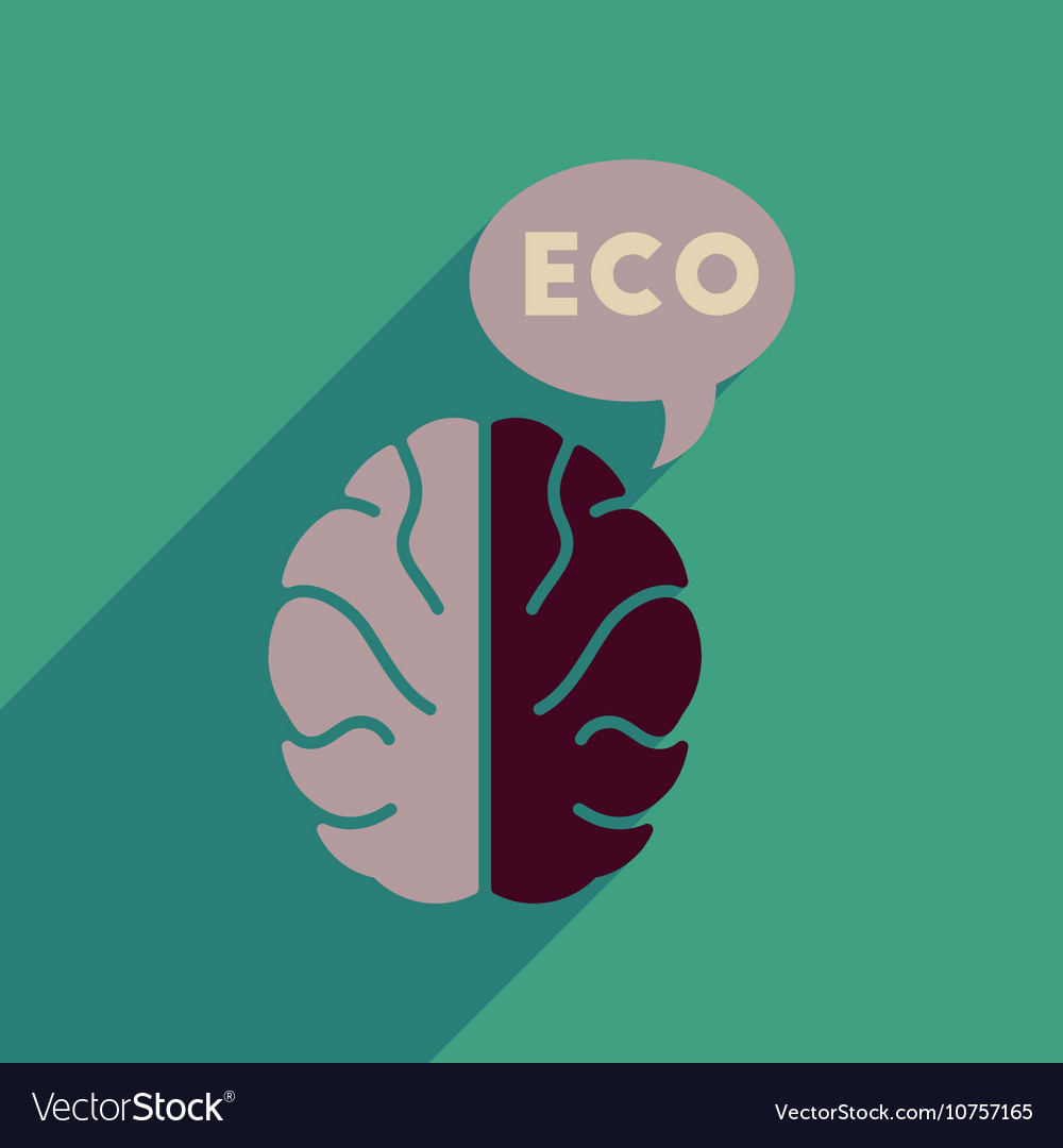 Flat web icon with long shadow eco thinking