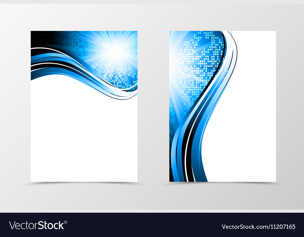 Front and back dynamic wave flyer template design Vector Image