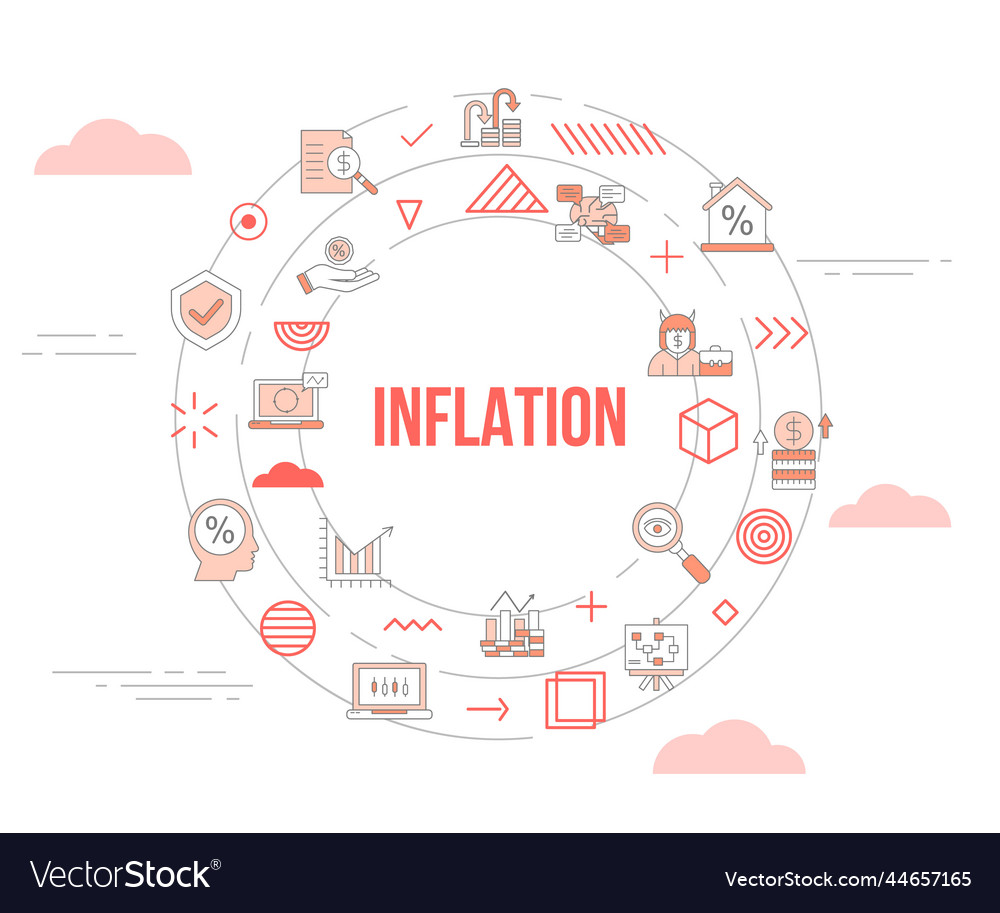 Inflation concept with icon set template banner Vector Image