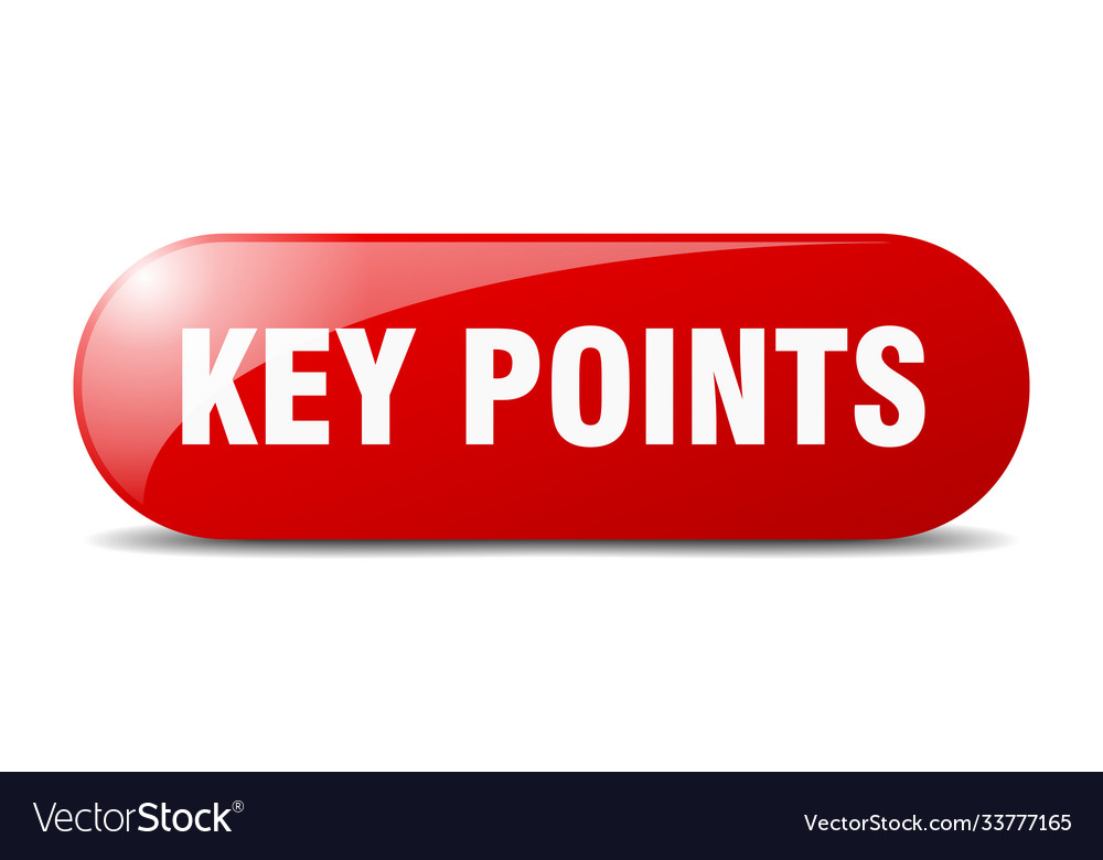 Key points button sticker banner rounded glass