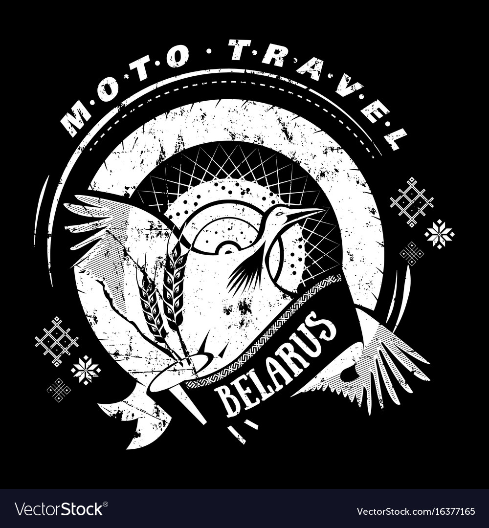 Moto travel emblembird stork wheel national