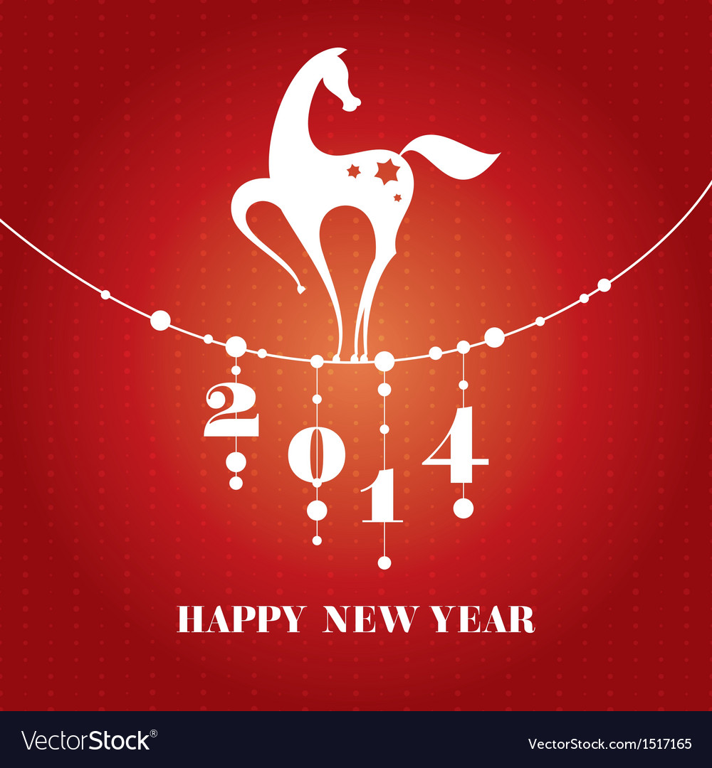 New year card with horse