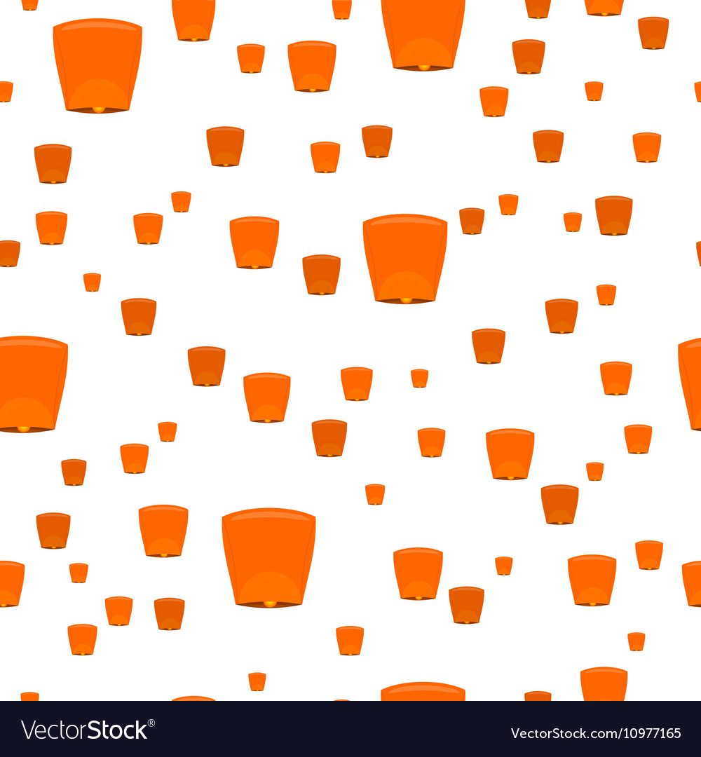 Seamless pattern with sky lanterns isolated