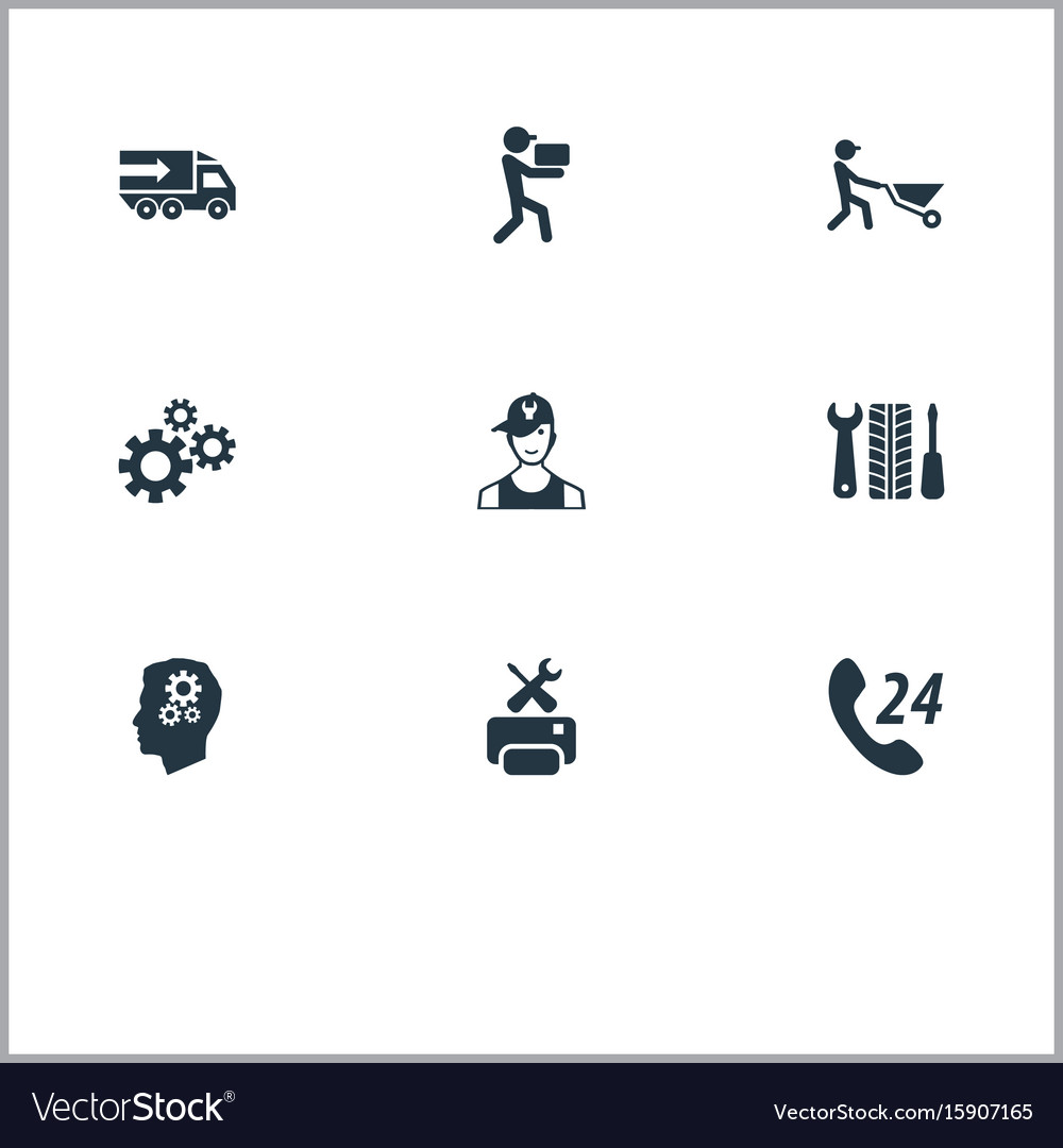 Set of simple service icons