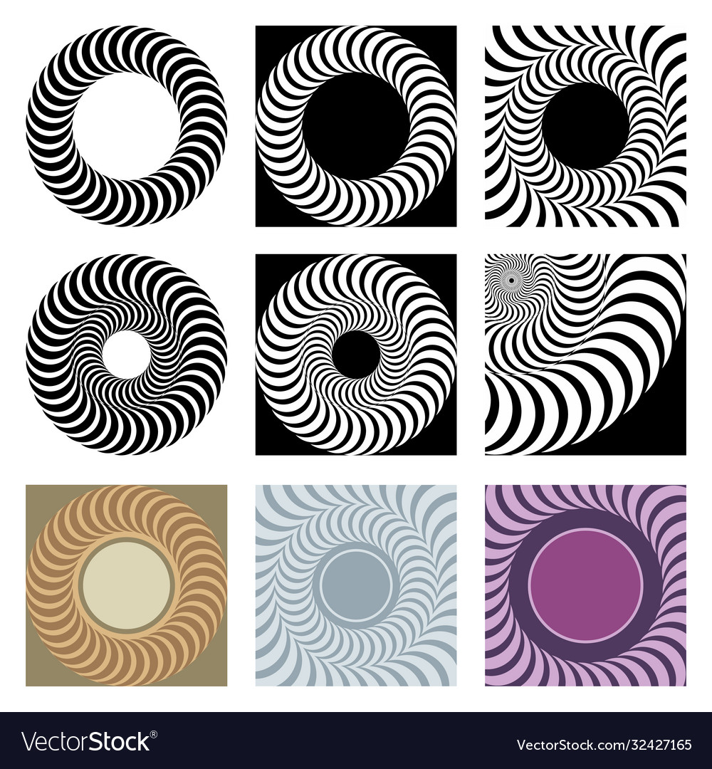 Set round design elements vector image Set round design elements