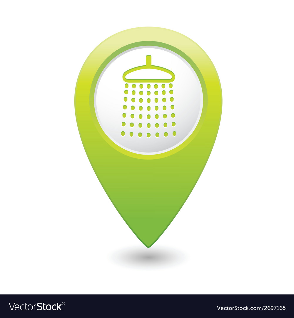 Shower icon green map pointer