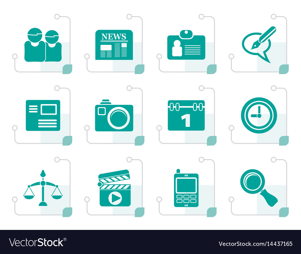 Stylized web site computer and business icons