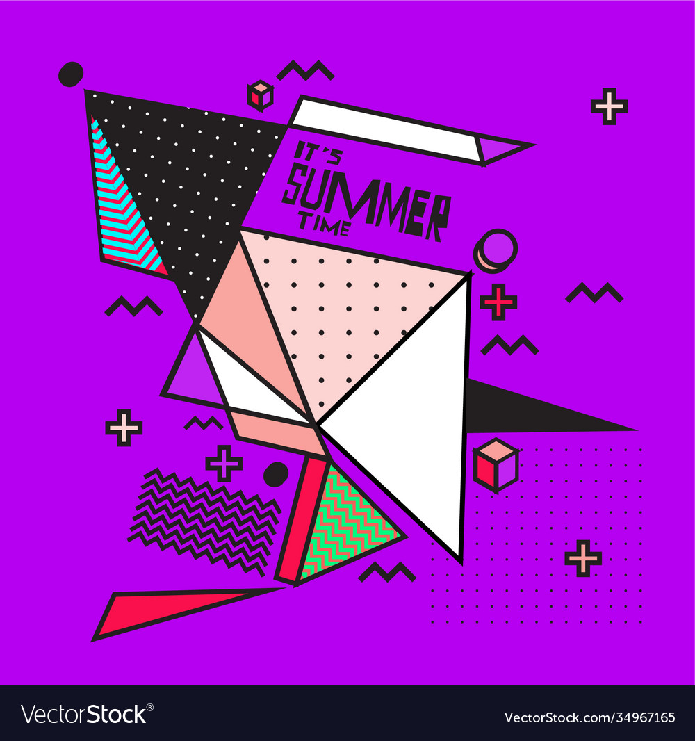 Triangle geometric forms for summer design event vector image Triangle geometric forms for summer design event