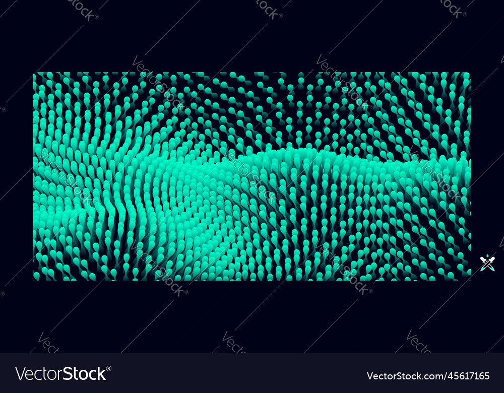 Wavy surface with dynamic effect molecular vector image Wavy surface with dynamic effect molecular