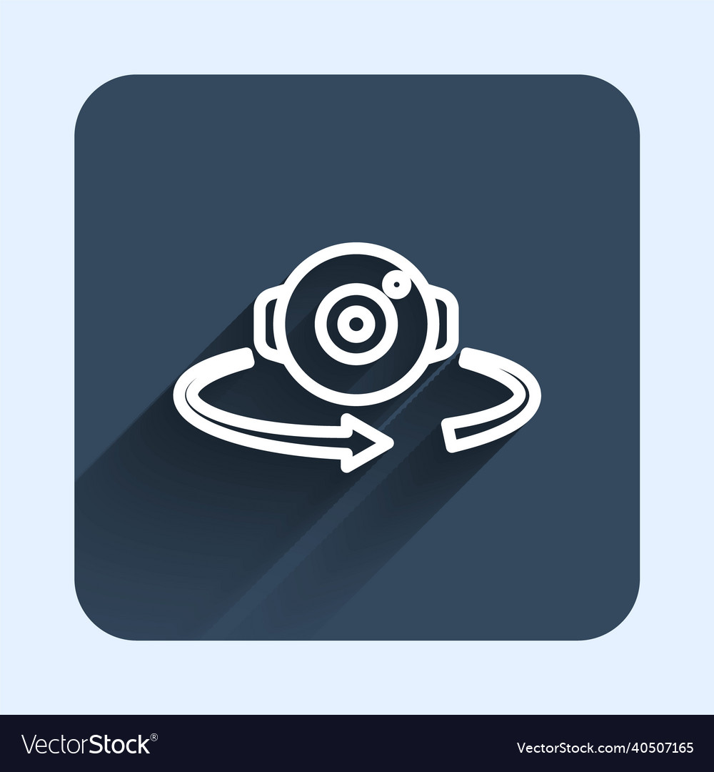 White line 360 degree view icon isolated with long vector image White line 360 degree view icon isolated with long