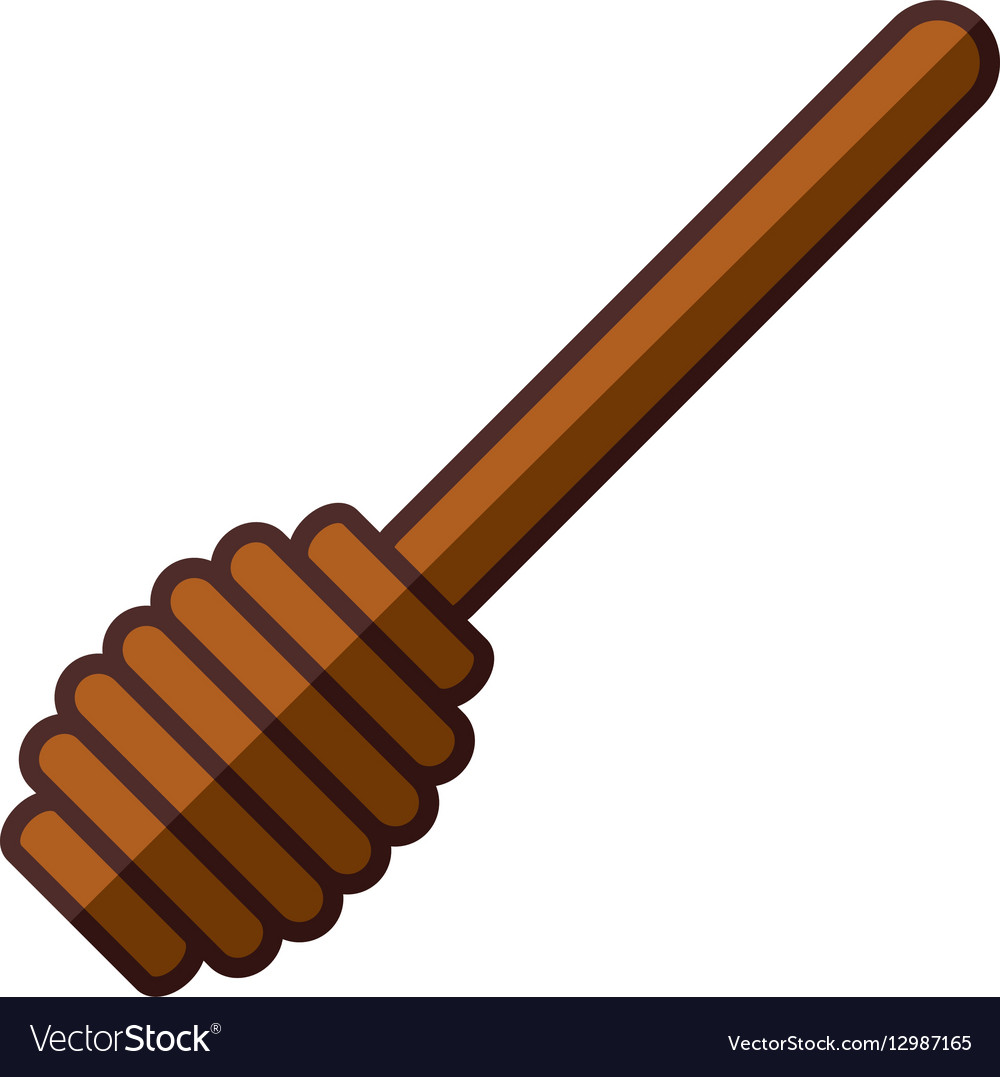 Wooden dipper honey utensil Royalty Free Vector Image