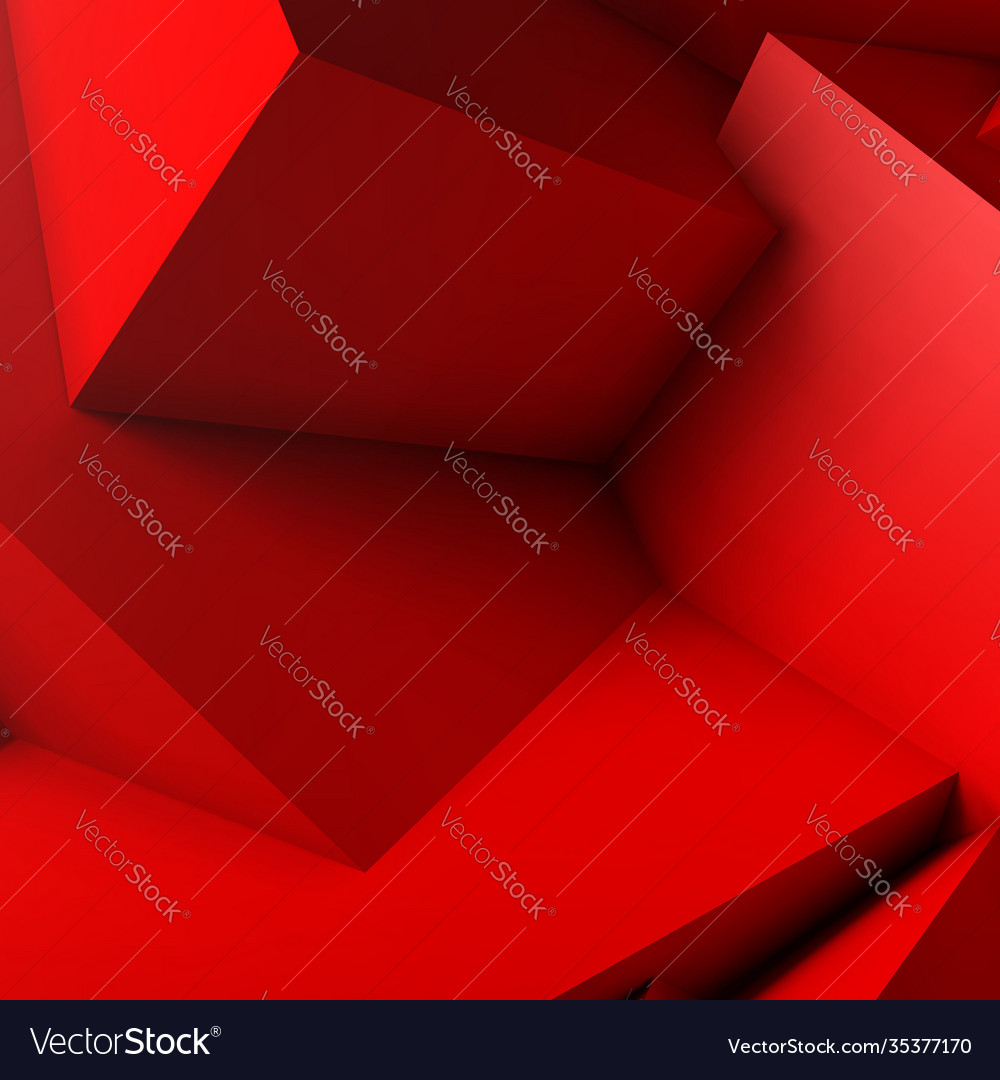 Abstract background with overlapping red cubes vector image Abstract background with overlapping red cubes