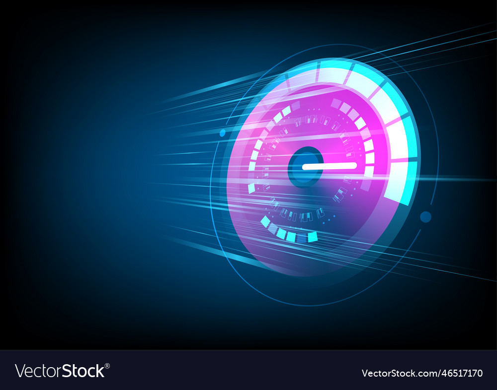 Abstract glow speedometer dashboard background vector image Abstract glow speedometer dashboard background