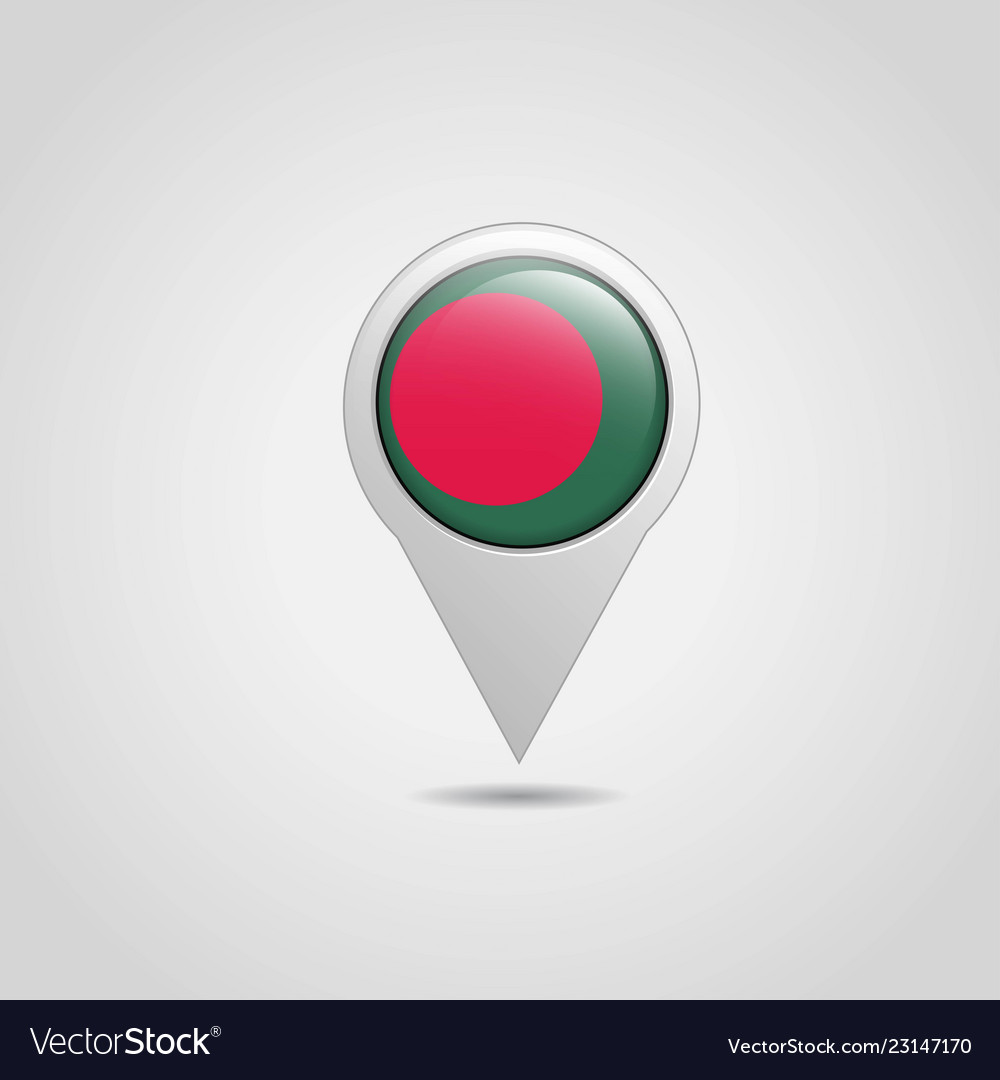 Bangladesh flag map pointer design vector image Bangladesh flag map pointer design