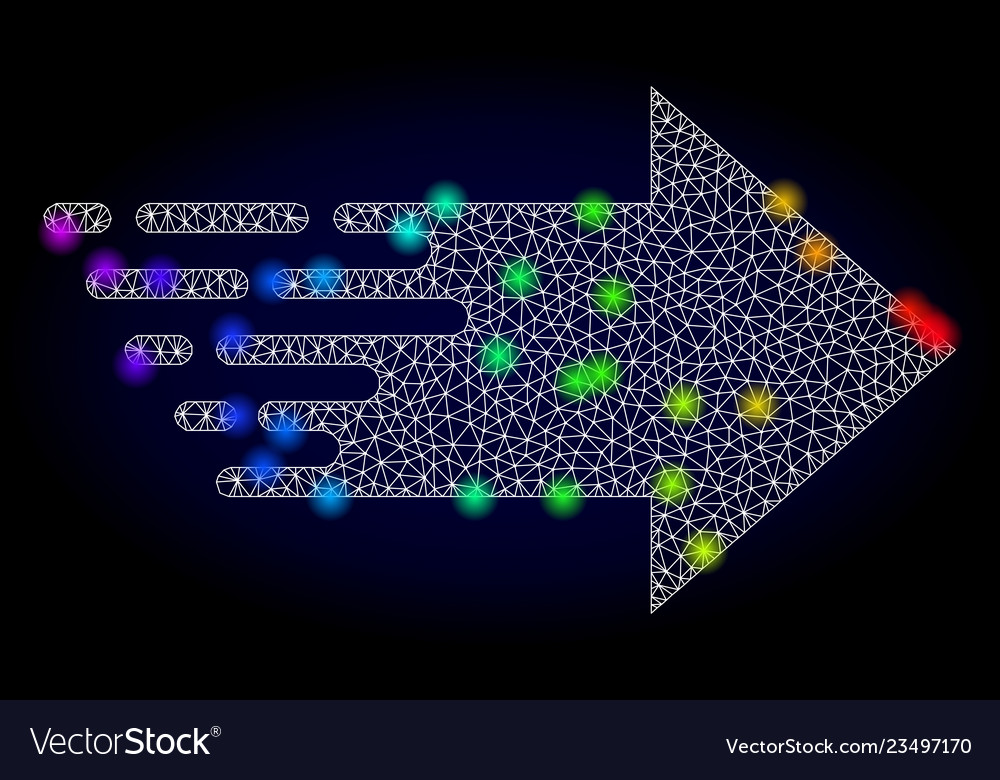 Carcass mesh right arrow with spectrum vector image Carcass mesh right arrow with spectrum
