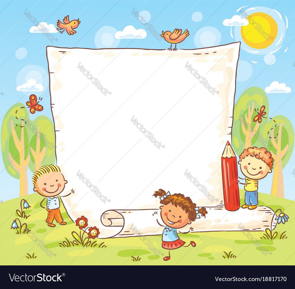 cartoon frame with three