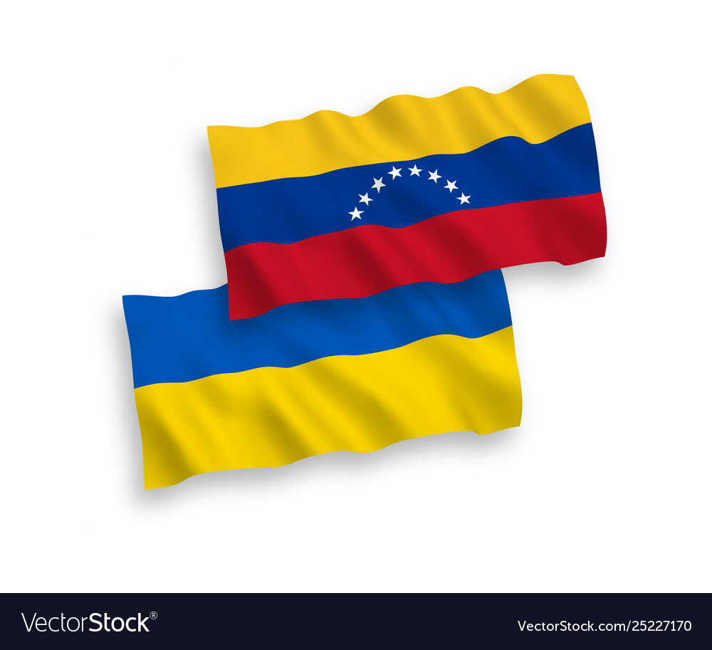 Flags venezuela and ukraine on a white Royalty Free Vector