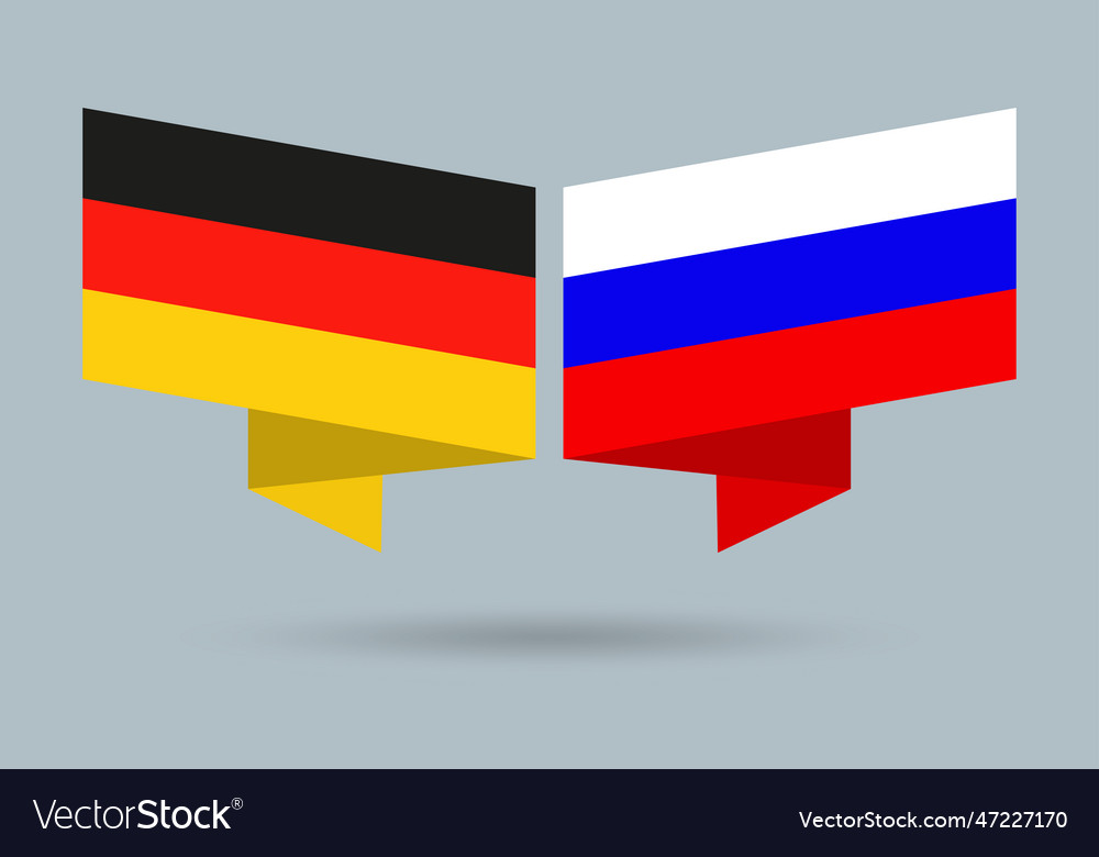 Germany and russia flags russian german