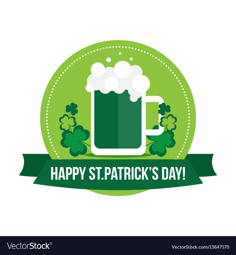 Happy st patricks day label banner badge Vector Image