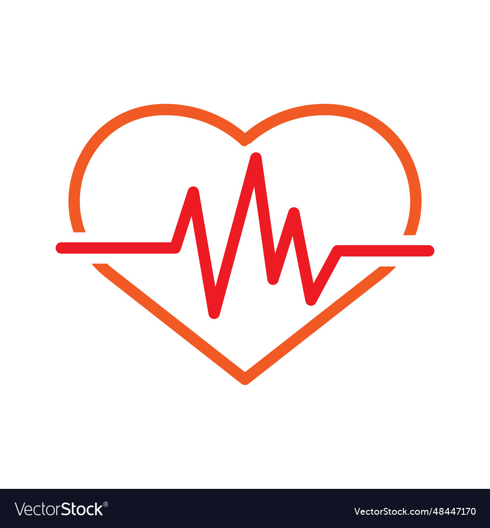 Heartbeat icon line design template isolated