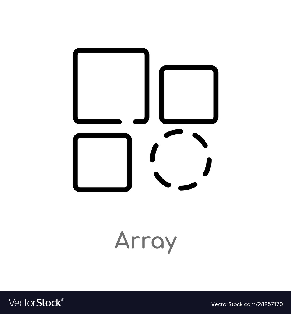 Outline array icon isolated black simple line