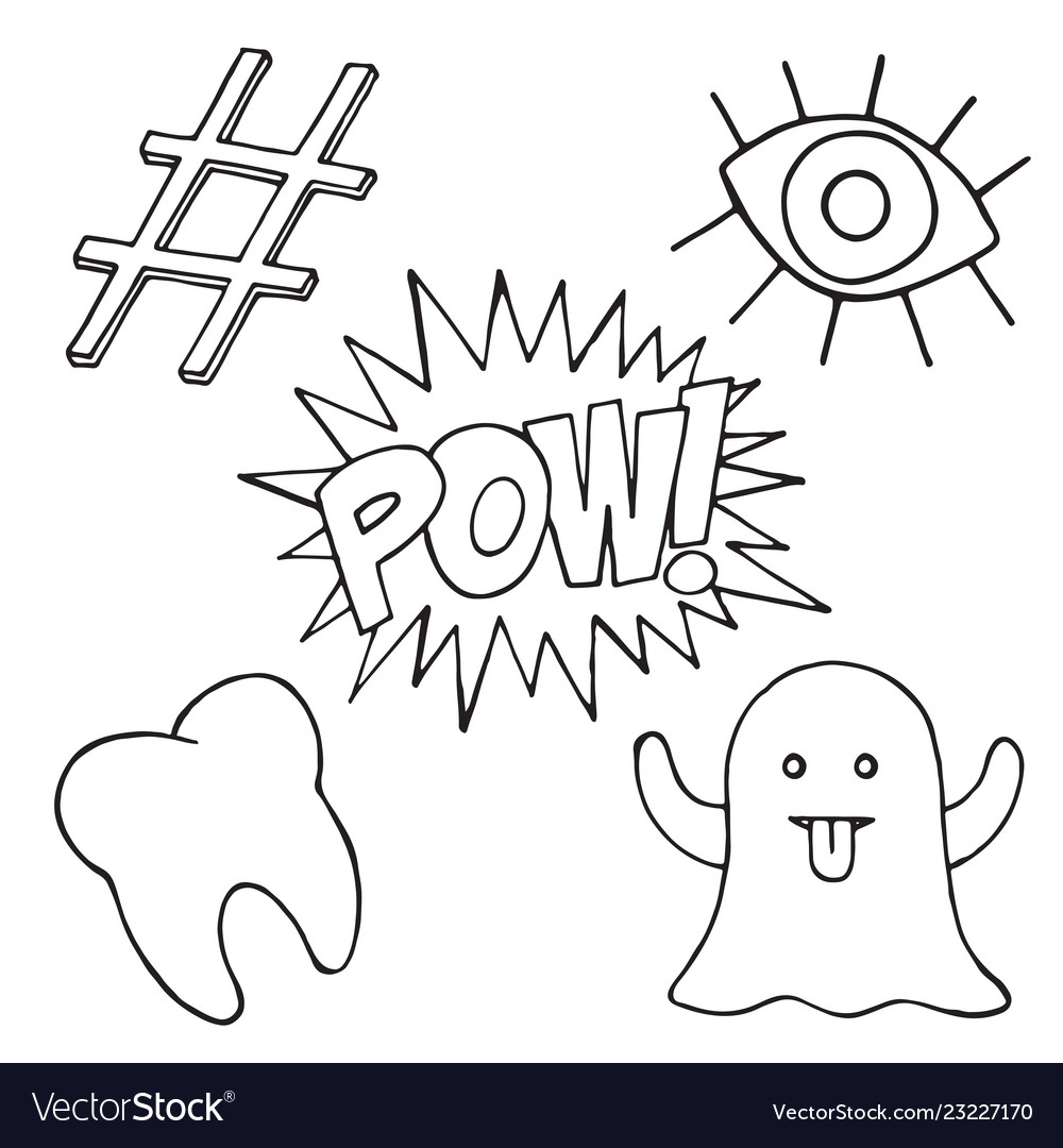 Patch set on white background
