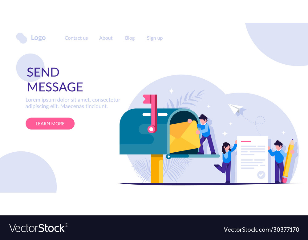People write and send letters through mailbox vector image People write and send letters through mailbox