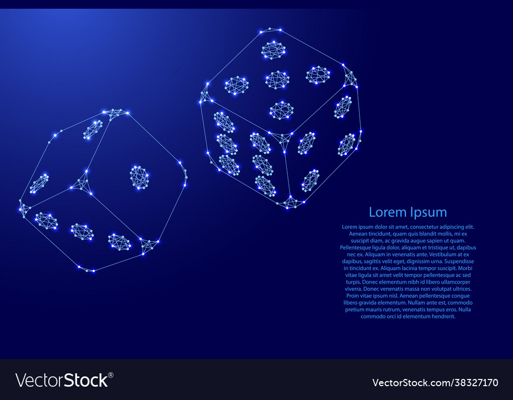 Playing dice two cubes with dots from futuristic Vector Image Playing dice two cubes with dots from futuristic
