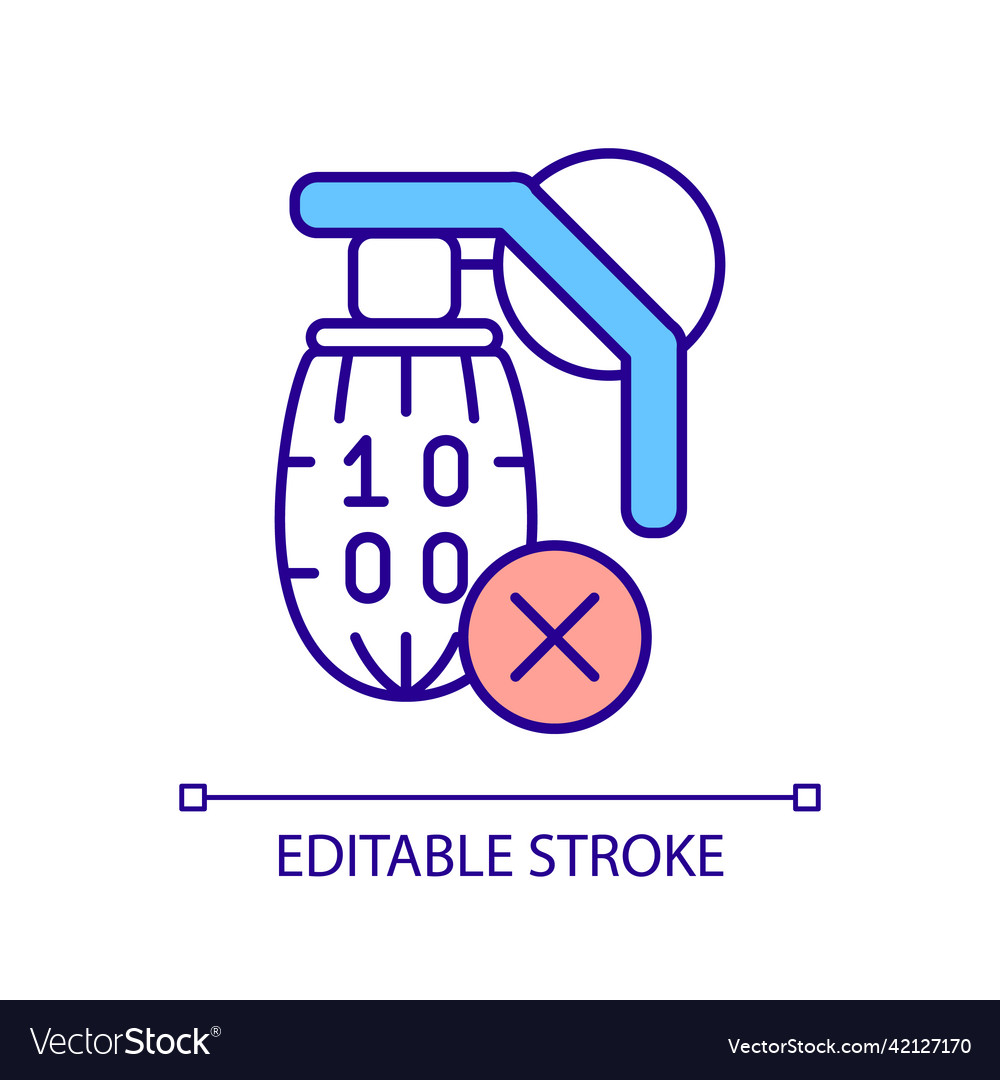 Prevent digital attack rgb color icon vector image Prevent digital attack rgb color icon