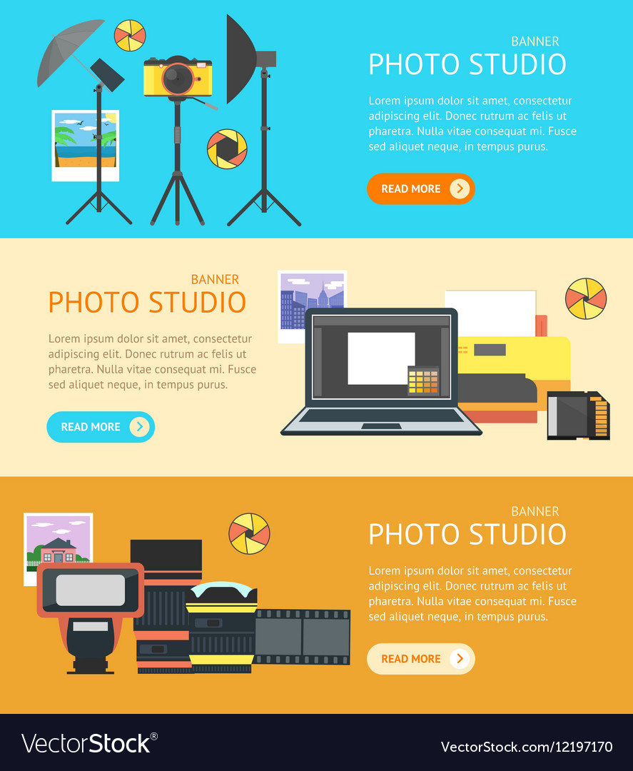 Professional Photo Studio Banner Royalty Free Vector Image