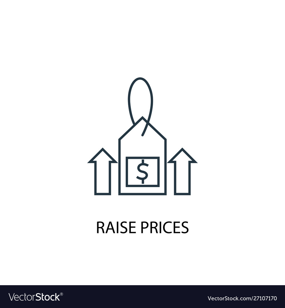 Raise prices concept line icon simple element