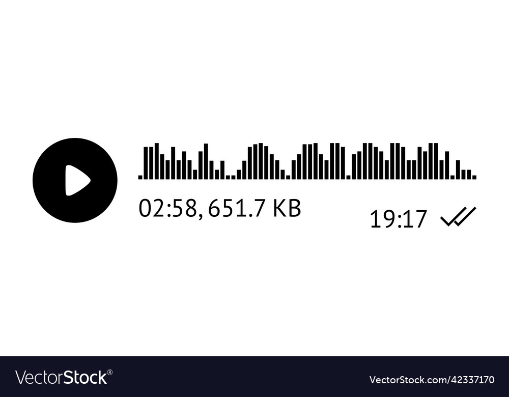 Recording of audio message template ui element vector image Recording of audio message template ui element
