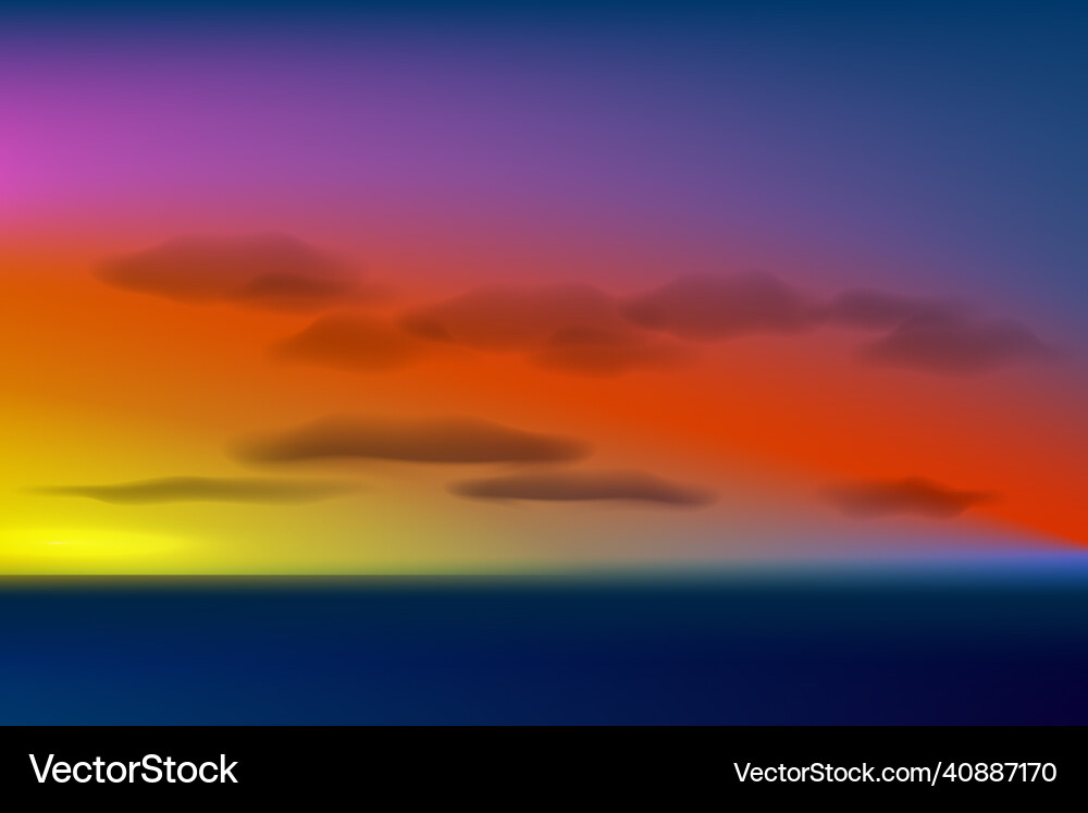 Sea coast on sunset Royalty Free Vector Image - VectorStock