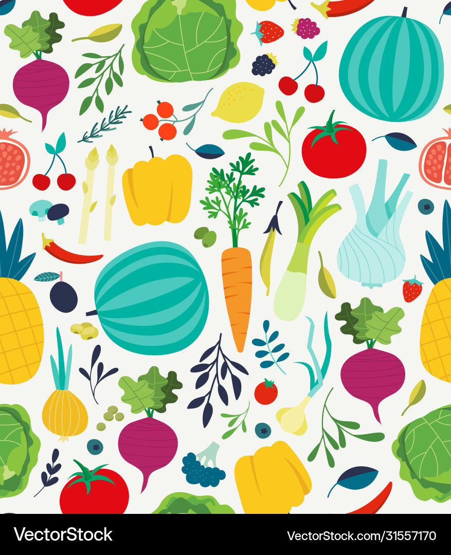 Seamless pattern with vegetables Royalty Free Vector Image