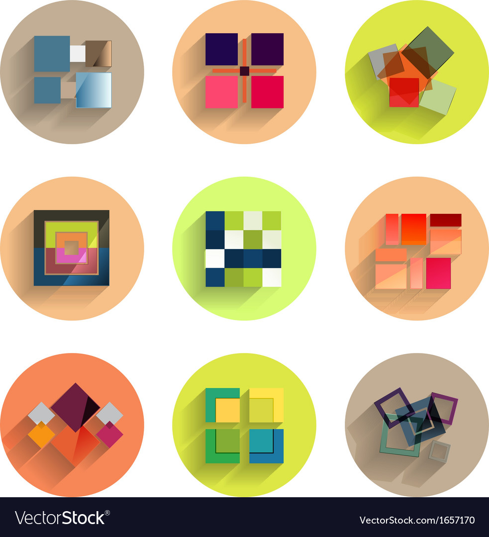 Set of abstract geometric flat icons