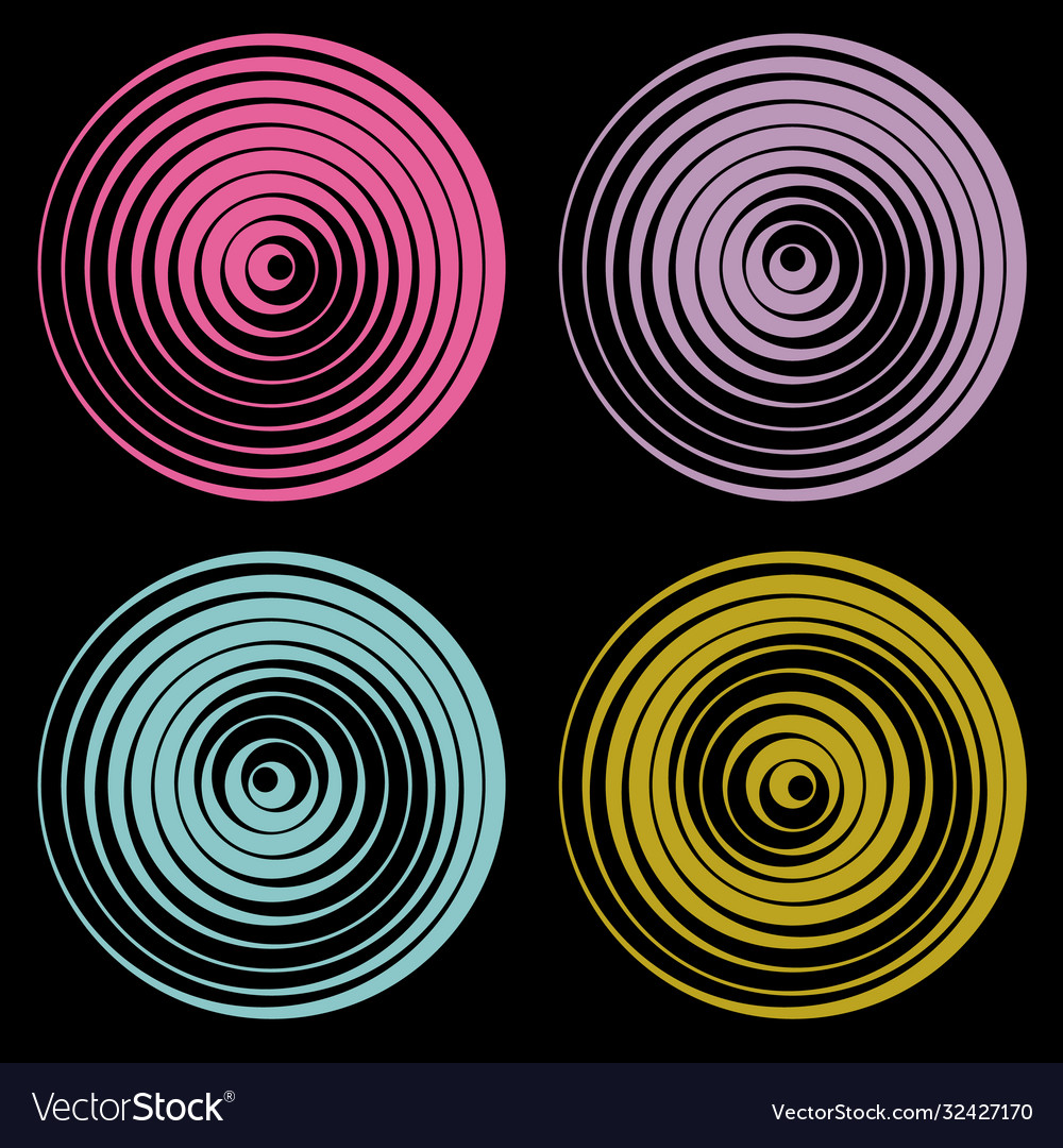 Set round elements from lines vector image Set round elements from lines