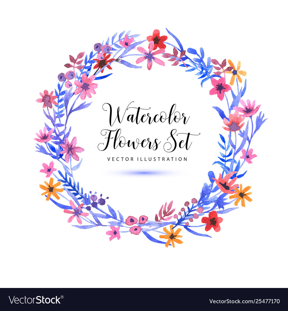 Set watercolor florals and brunch wreatch