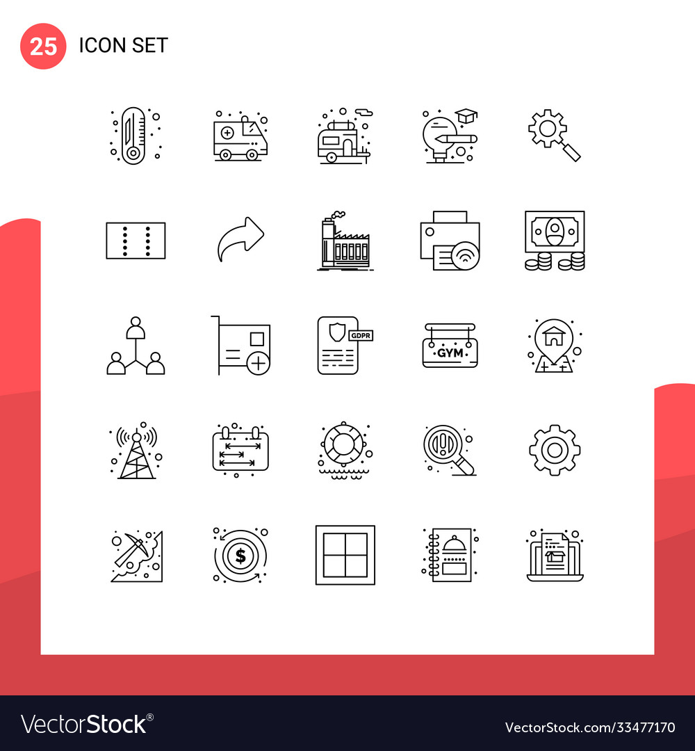Stock Icon Pack 25 Linienzeichen und Symbole