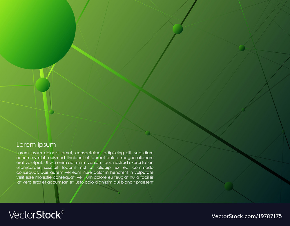 Abstract background with green dots and lines