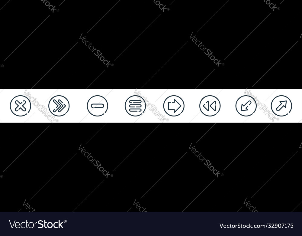 Arrow line icons linear set quality vector image Arrow line icons linear set quality