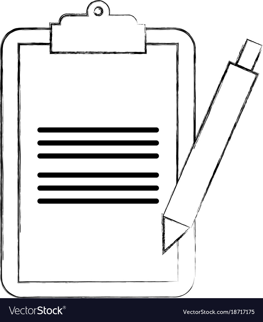 Clipboard checklist with write pen work element