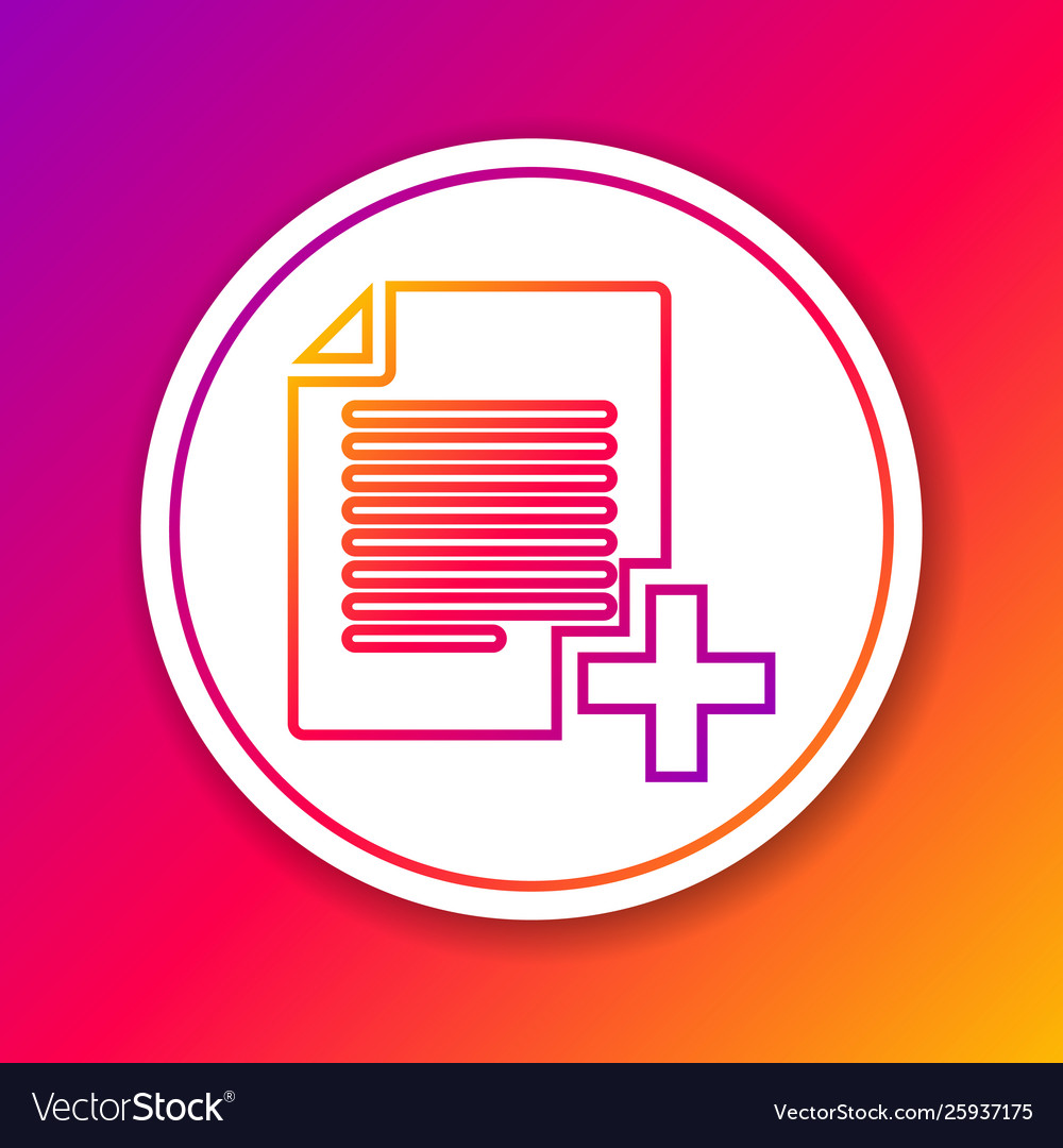 Color add new file line icon isolated on vector image Color add new file line icon isolated on