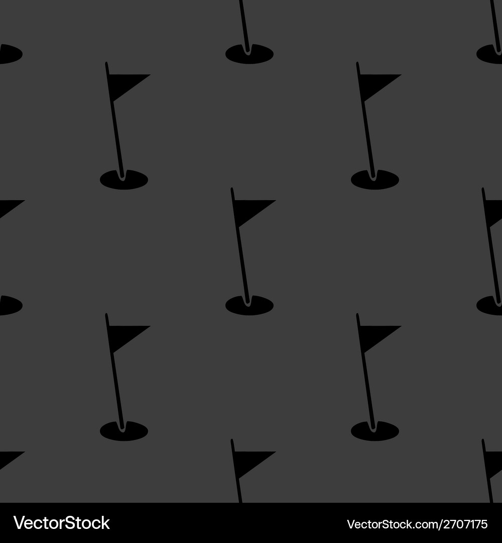 Golf flag web icon flat design seamless pattern Vector Image