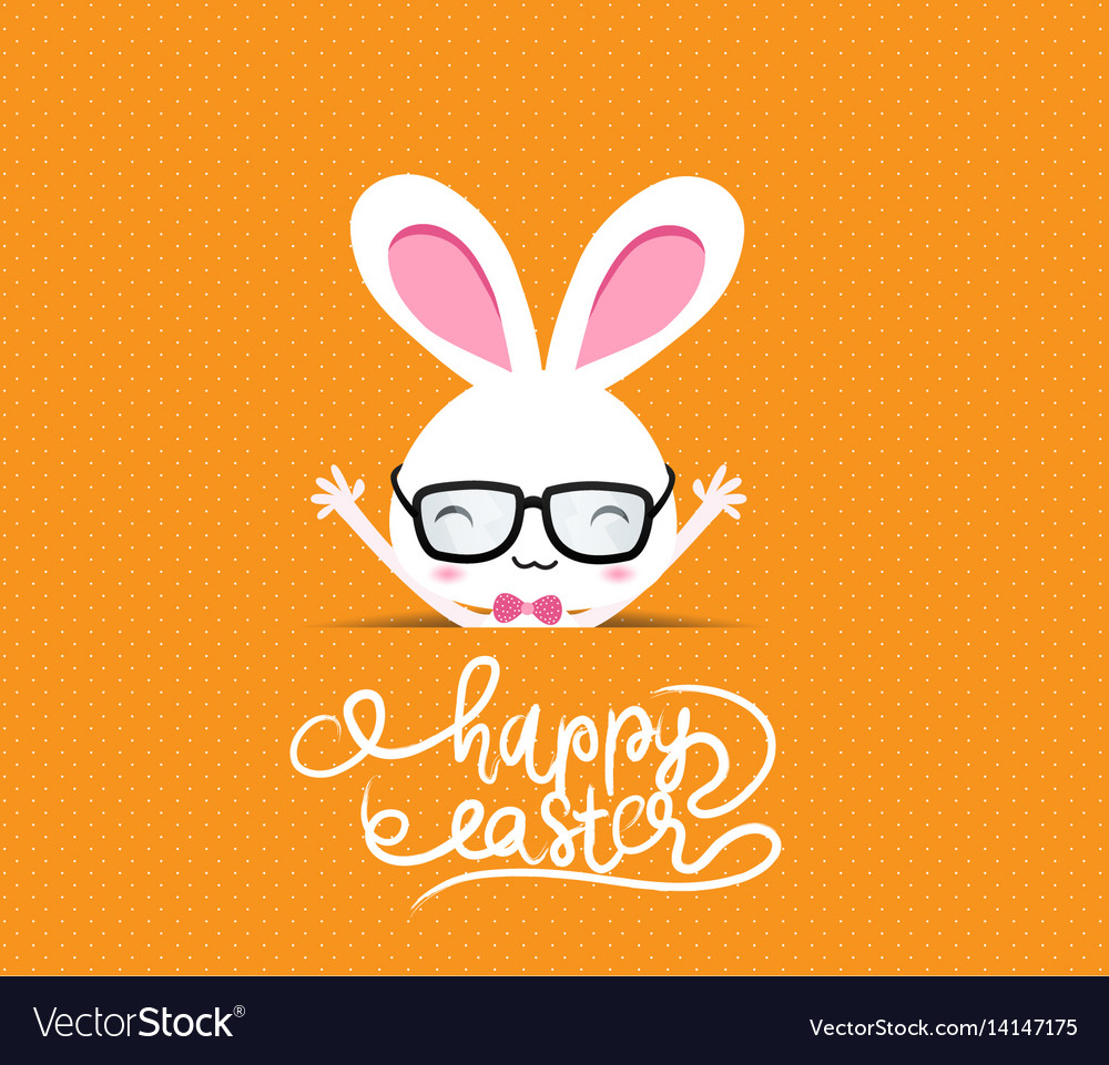 Happy easter bunny greeting card